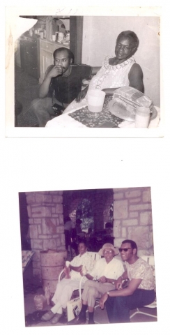 Top: Bill with Mama Brown (July 1972); Bottom: Jimmy with Mama & Papa Brown (Sept 1976)