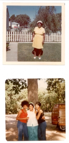 Top: Rosalee (Easter 1972); Bottom, left to right: Rosalees granddaughter, Theresa, Rosalee, and Theresas little sis, Sarah.