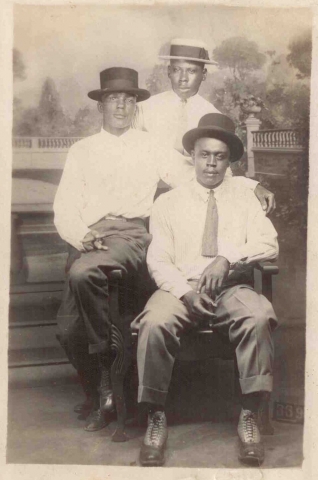 Papa Brown (Left), Thomas Ewing (Sitting), and Papas good friend, Mr. Jackson (Standing)