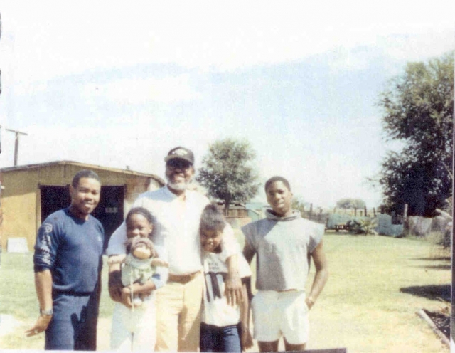 Aaron Mike Brown (Marguerite Brown Brooks Son) with his father, Alonzo Brown (coincidence),and kids (L to R) Akila, Ayana, and Aaron Jr. (JR) 