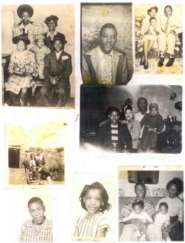 If numbered left to right, top to bottom (8 total): 1) (l to r) Rose, Mickey, Beverly, Leroy & Paul, 2) Robert Bobby Brown, 3) Walter Brown, Sr. and Geneva Brown with their first born, Walter Brown, Jr., 4) Thomas Brown with wife and two sons, 5)Fredricka